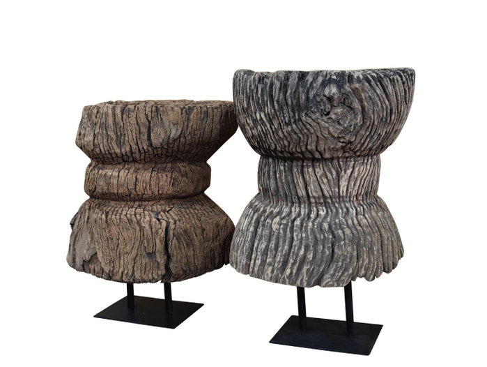 DKD Home Decor Escultura de Madera y Hierro Pieza Única
