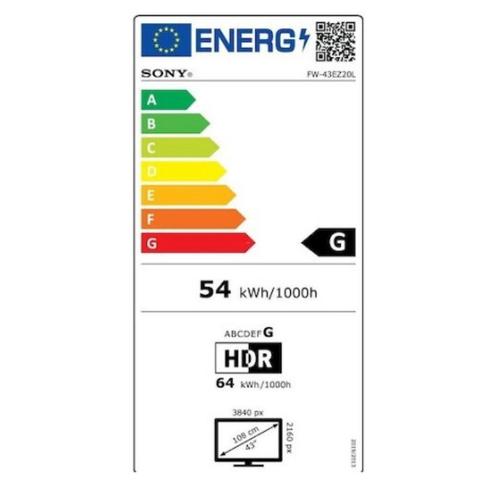 Sony FW-43EZ20L Pantalla de Señalización Digital 43 pulgadas 4K UHD LED