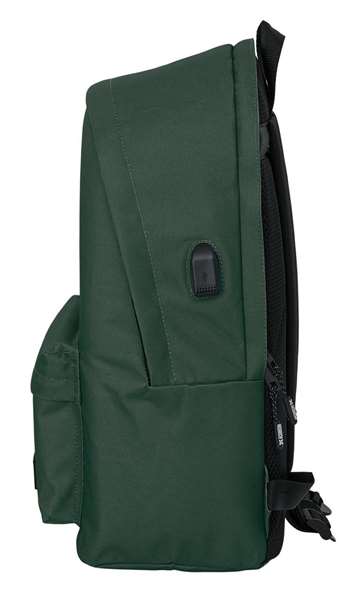 Safta Mochila Doble para Portátil 15,6"+USB Munich Básicos Verde 31x44x18 cm