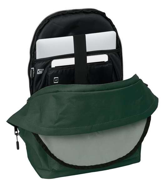 Safta Mochila Doble para Portátil 15,6"+USB Munich Básicos Verde 31x44x18 cm