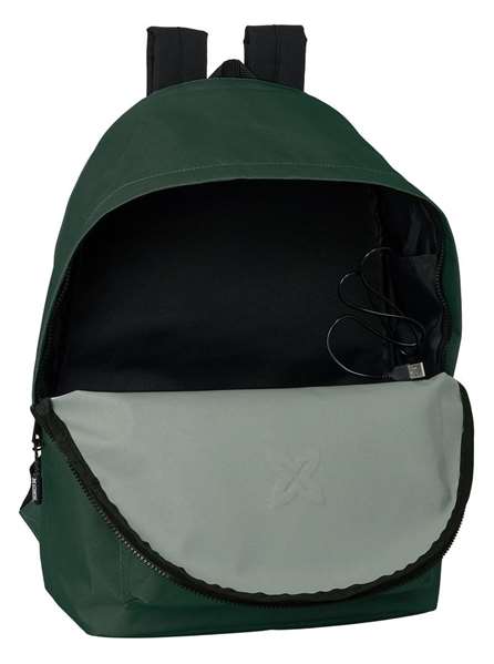 Safta Mochila Doble para Portátil 15,6"+USB Munich Básicos Verde 31x44x18 cm