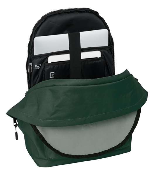 Safta Mochila Doble para Portátil 15,6"+USB Munich Básicos Verde 31x44x18 cm