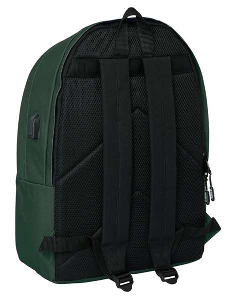 Safta Mochila Doble para Portátil 15,6"+USB Munich Básicos Verde 31x44x18 cm