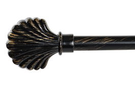 DKD Home Decor Barra Cortina Negro Metal 16 x 16 x 120 cm (4 Unidades)