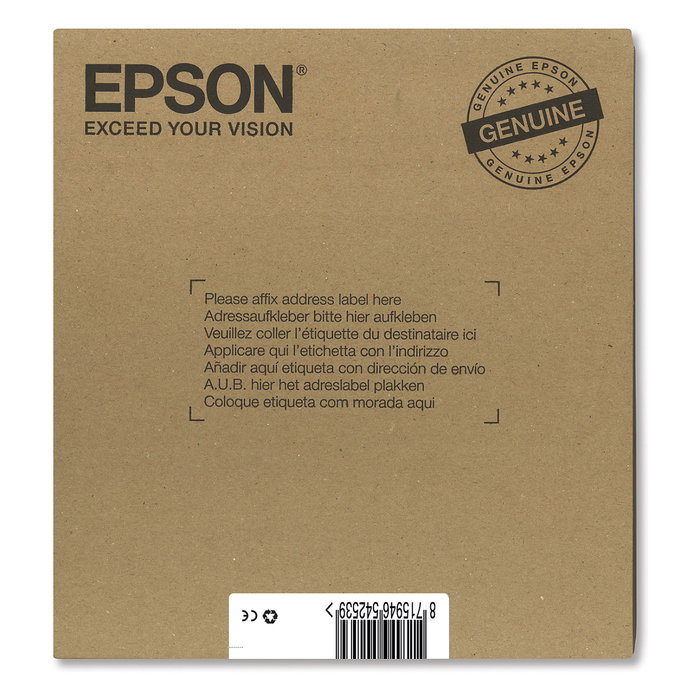 Epson Original C13T12854511 Multipack 4 Cartuchos de Tinta T1285 EasyMail, Negro/Cian/Magenta/Amarillo, 5.9 ml y 3.5 ml, Compatible con SX, S22, BX305