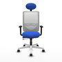 PIQUERAS Y CRESPO Silla de oficina Zulema con mecanismo Sincro/Traslack Azul y Blanco