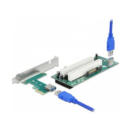 DeLOCK Tarjeta Riser PCI Express x1 a 2 x PCI 32 Bit con cable de 60 cm