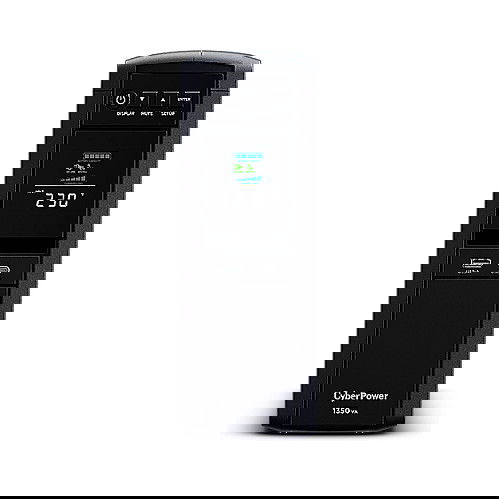CyberPower CP1350EPFCLCD Sistema de Alimentación Ininterrumpida (SAI/UPS), Línea Interactiva, 1.35 kVA / 780 W, Onda Sinusoidal Pura, 6 Tomas, Protección de Red, Torre