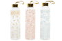 DKD Home Decor Botellas de Borosilicato 550ml Surtidas, Colección Bandana Pastel