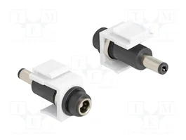DeLOCK Módulo Keystone DC 5,5 x 2,5 mm hembra a DC 5,5 x 2,1 mm macho blanco