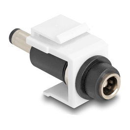 DeLOCK Módulo Keystone DC 5,5 x 2,5 mm Hembra a Macho 5,5 x 2,1 mm Blanco