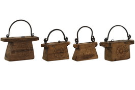 DKD Home Decor Sujetapuertas de Madera Marrón Oscuro con Asa