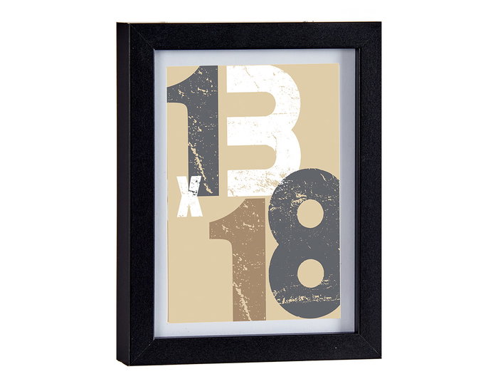 Giftdecor Portafoto Pared Madera Negro con Paspartú para Foto 13x18 cm (Set de 12)