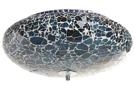 DKD Home Decor Lámpara de Cristal Azul para Techo y Pared