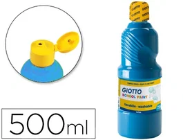 Giotto Témpera Escolar Lavable Azul Cyan Botella 500 mL