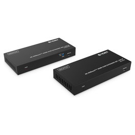 Digitus Extensor KVM HDMI 4K HDBaseT 150m con USB 1.1, Transmisor y Receptor, Resolución 3840x2160 @60Hz, Ancho de Banda 18 Gbit/s, Negro