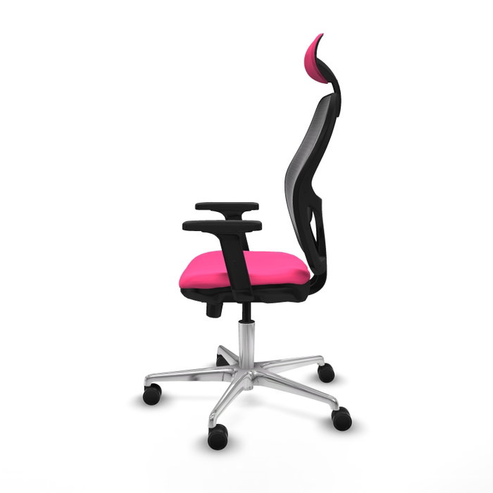 PIQUERAS Y CRESPO Silla de oficina Jorquera con mecanismo Sincro/Traslack, Rosa y Negro