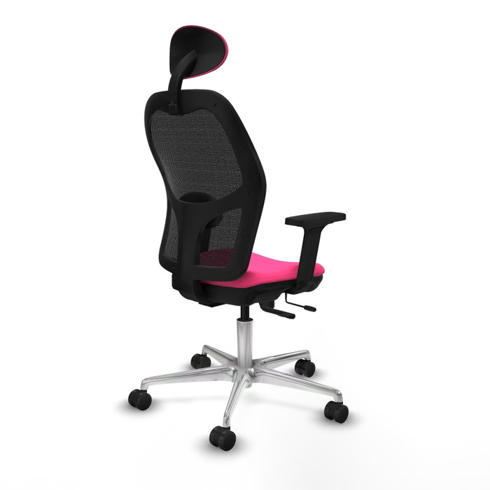 PIQUERAS Y CRESPO Silla de oficina Jorquera con mecanismo Sincro/Traslack, Rosa y Negro