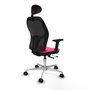PIQUERAS Y CRESPO Silla de oficina Jorquera con mecanismo Sincro/Traslack, Rosa y Negro