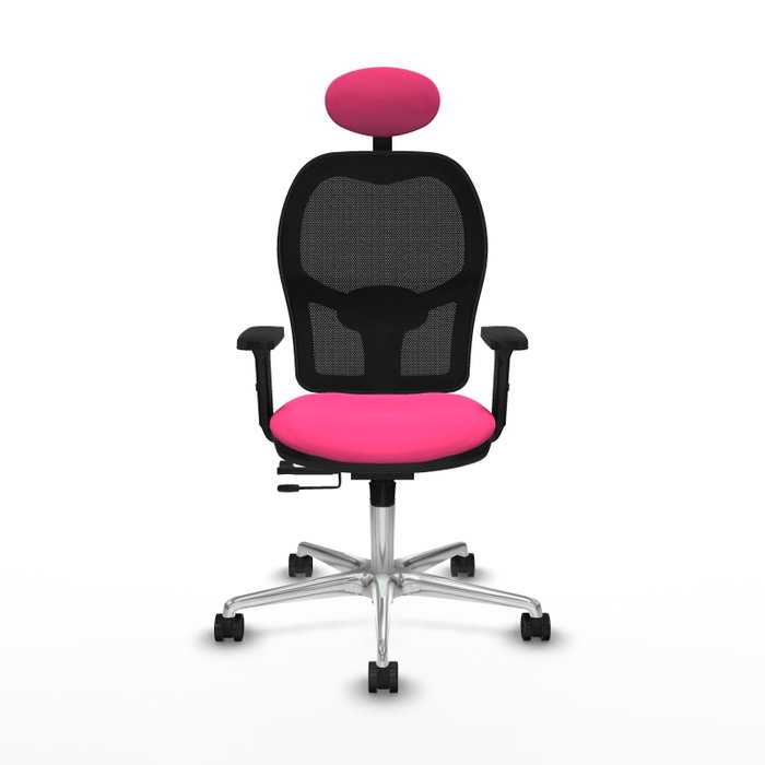 PIQUERAS Y CRESPO Silla de oficina Jorquera con mecanismo Sincro/Traslack, Rosa y Negro