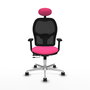 PIQUERAS Y CRESPO Silla de oficina Jorquera con mecanismo Sincro/Traslack, Rosa y Negro