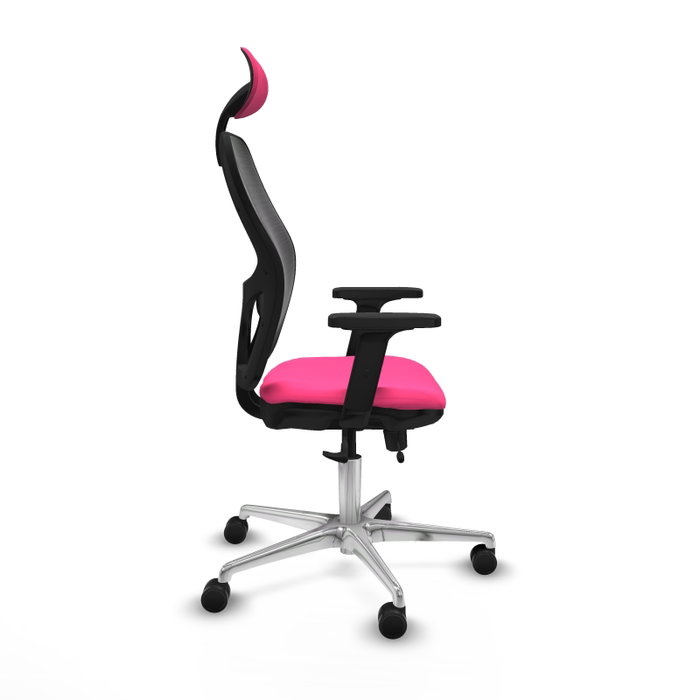 PIQUERAS Y CRESPO Silla de oficina Jorquera con mecanismo Sincro/Traslack, Rosa y Negro
