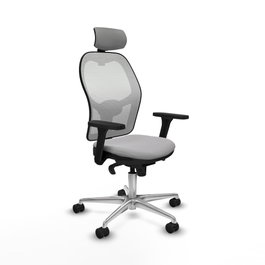 PIQUERAS Y CRESPO Silla de oficina Jorquera con mecanismo Sincro, Gris claro y Blanco