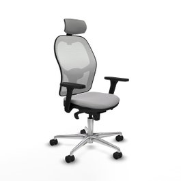 PIQUERAS Y CRESPO Silla de oficina Jorquera con mecanismo Sincro, Gris claro y Blanco