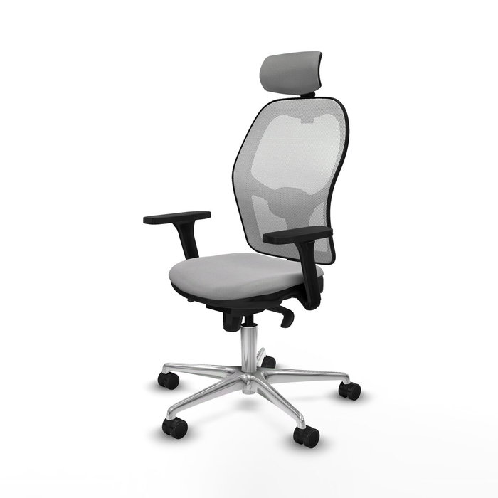 PIQUERAS Y CRESPO Silla de oficina Jorquera con mecanismo Sincro, Gris claro y Blanco PIQUERAS Y CRESPO Silla de oficina Jorquera con mecanismo Sincro, Gris claro y Blanco