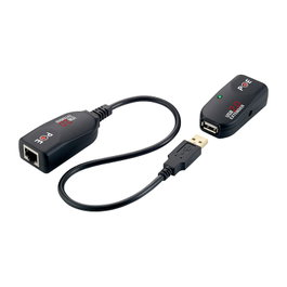 LogiLink Extensor USB 2.0 Cat.5 de 50 m, Pigtail, POC, Negro