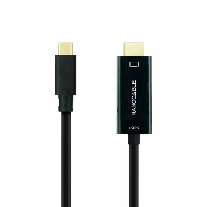 Nanocable Cable Conversor USB-C a HDMI 1.4 4K@30Hz, 5 m, Negro