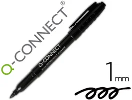 Q-connect Rotulador para CD/DVD Punta Fibra Permanente Negro Punta Redonda 1mm Trazo