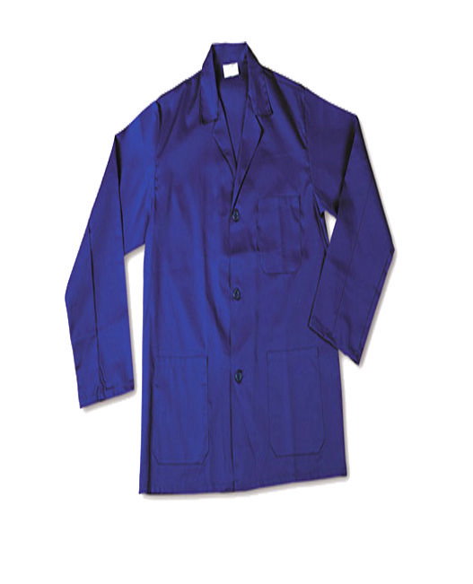 Bata de trabajo larga tergal azul talla 54-56 Bata de trabajo larga tergal azul talla 54-56