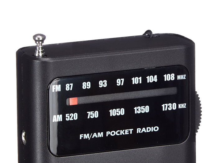 ARGON Radio de bolsillo AM FM Negra