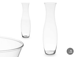 Giftdecor Jarrón de Cristal Cuello Estrecho Transparente 70cm