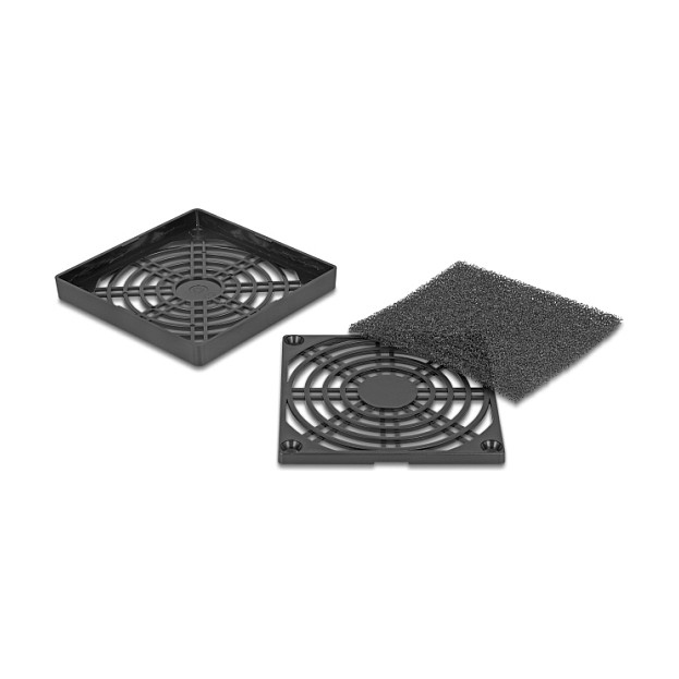 DeLOCK 67311 Rejilla del ventilador con filtro de polvo 80 x 80 mm Negro