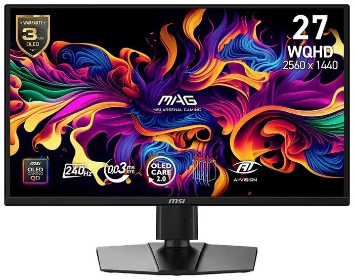 MSI MAG 272QP QD-OLED X24 Monitor Gaming 26.5 pulg QHD 240Hz Negro MSI MAG 272QP QD-OLED X24 Monitor Gaming 26.5 pulg QHD 240Hz Negro