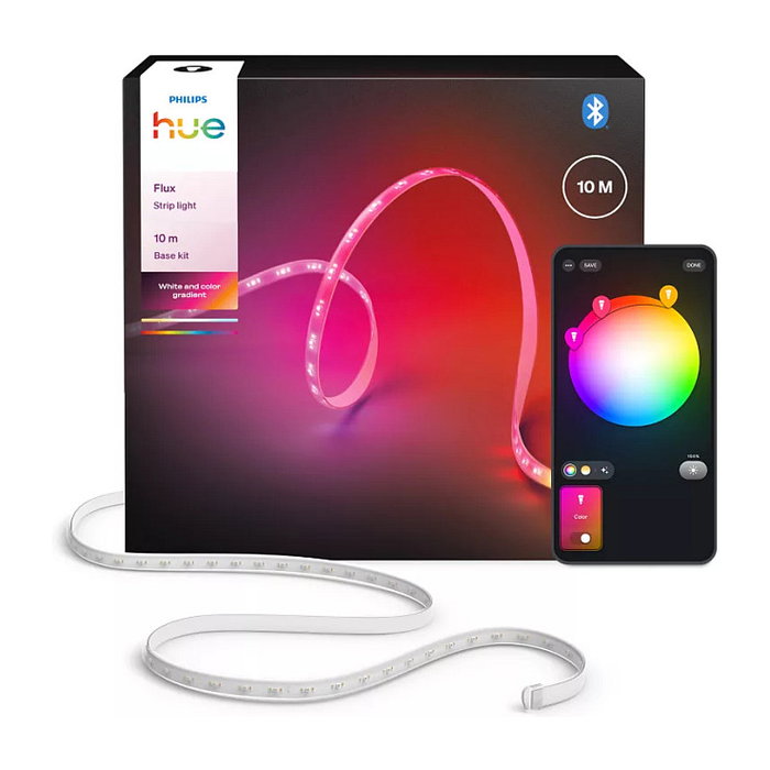 Philips Hue Gradient Lightstrip - Tira de Luz LED Inteligente Cambia Color 10 Metros, Bluetooth/Zigbee, Compatible con Alexa, Google Assistant y HomeKit