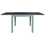 Home Deco Factory Mesa Extensible Gris para 4-6 personas, Tablero de Vidrio Templado, 80-160x80 cm