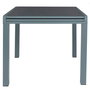 Home Deco Factory Mesa Extensible Gris para 4-6 personas, Tablero de Vidrio Templado, 80-160x80 cm