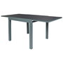 Home Deco Factory Mesa Extensible Gris para 4-6 personas, Tablero de Vidrio Templado, 80-160x80 cm