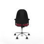Silla de oficina Algarra con mecanismo Contacto permanente básico tapizada con Tela color Granate. Equipada con Base cromada, Brazos 2D y Ruedas de nailon 50 mm