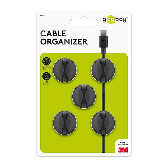 Goobay 95040 Organizador de Cables Negro Goobay 95040 Organizador de Cables Negro