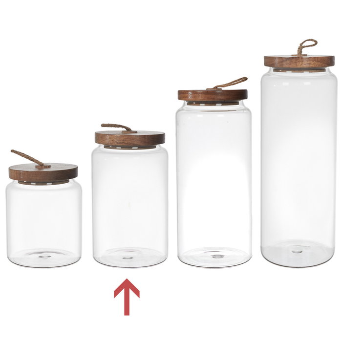 Home Deco Factory Bote con Tapa de Vidrio Colección Cocooning, Altura 17 cm