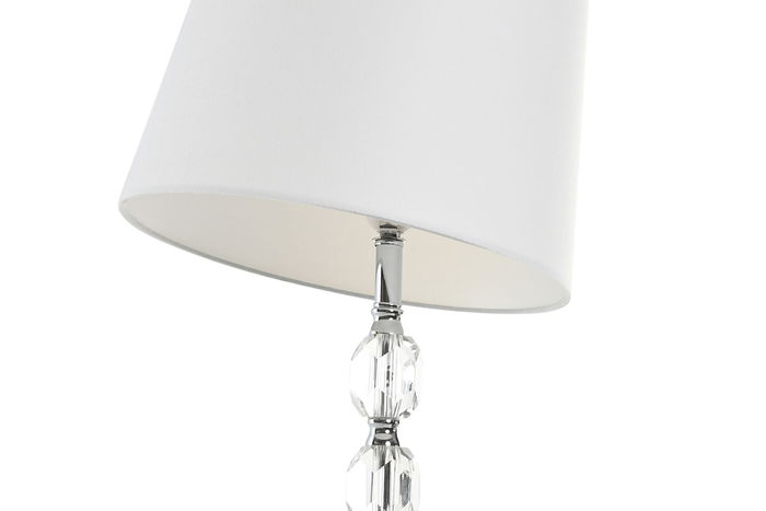 DKD Home Decor Lámpara de Pie Moderna Plateado Blanco 35x150x35 cm Set 3 Piezas Cristal Metal Algodón