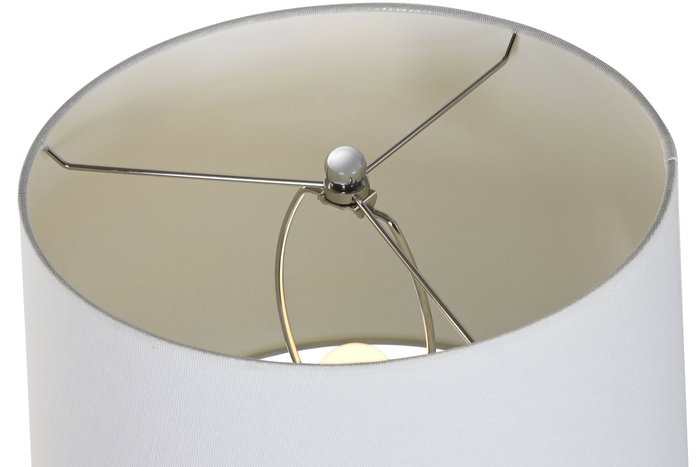 DKD Home Decor Lámpara de Pie Moderna Plateado Blanco 35x150x35 cm Set 3 Piezas Cristal Metal Algodón