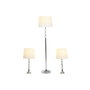 DKD Home Decor Set de 3 Lámparas con Cristal y Metal, 1 de Pie y 2 de Sobremesa
