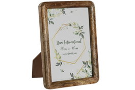 DKD Home Decor Marco de Fotos 13x18 Mango y Cristal Natural Marrón