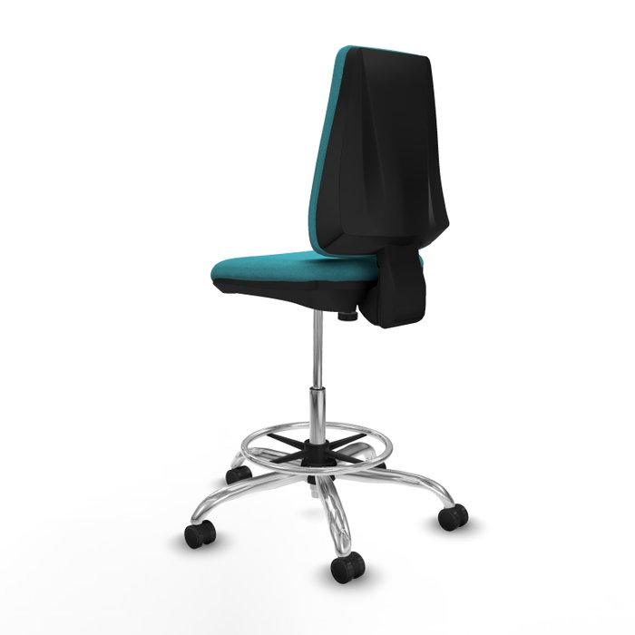 PIQUERAS Y CRESPO Taburete Elche CP Bali turquesa con base cromada PIQUERAS Y CRESPO Taburete Elche CP Bali turquesa con base cromada