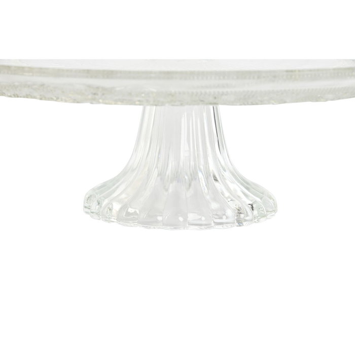 DKD Home Decor Plato de Cristal Grabado Transparente con Pie DKD Home Decor Plato de Cristal Grabado Transparente con Pie